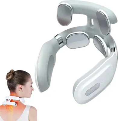 Immagine prodotto di Nekmassager - Rilassante muscolare - Per rilassare i muscoli - 4 testine riscaldanti - 10 x 6 x 13 cm - Bianco