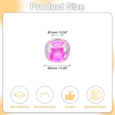 Produktbild von 2000 Stš¹ck Glasperlen zum Auff?deln, 2 mm Mini Perlen Set fš¹r Armb?nder Selber Machen Glas Bugle Perlen fš¹r DIY Ohrringe, Halsketten, Armb?nder, Schmuckherstellung, Bonbonfarbe