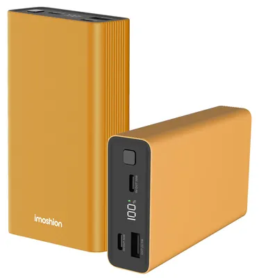 Productafbeelding van imoshion Ultra Series Aluminium Powerbank 20.000 mAh - Quick Charge en Power Delivery - Goud