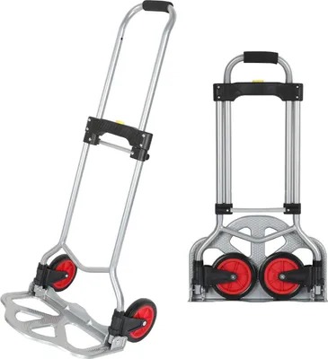 Immagine prodotto di Jayseuw carrello porta sacchi in acciaio pieghevole 60 kg, carrello di trasporto carrello impilabile carrello manuale con maniglia regolabile in altezza