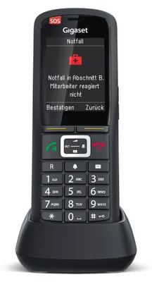 Produktbild von Gigaset R700H PRO, Analoges/DECT-Telefon, Kabelloses Mobilteil, 500 Eintragungen, SMS (Kurznachrichtendienst), Schwarz