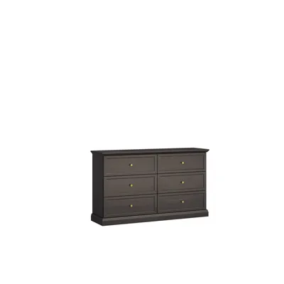 Produktbild von Tkmoebel Lucca K6S Kommode 6 Schubladen Schwarz/Dub Craft