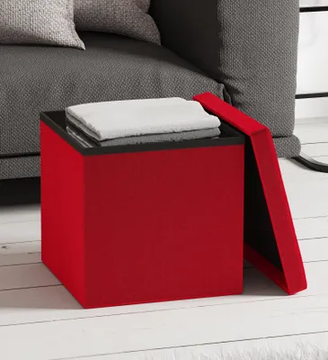 Produktbild von VCM Stoff Sitztruhe | Maße ca. H. 38 x B. 38 x T. 38 cm | Kiste für flexiblen Einsatz in allen Wohnräumen | Aufbewahrungsbox | Sitzhocker - Boxas