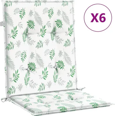 Produktbild von vidaXL Niedriglehner-Auflagen 6 Stk. Blattmuster Stoff