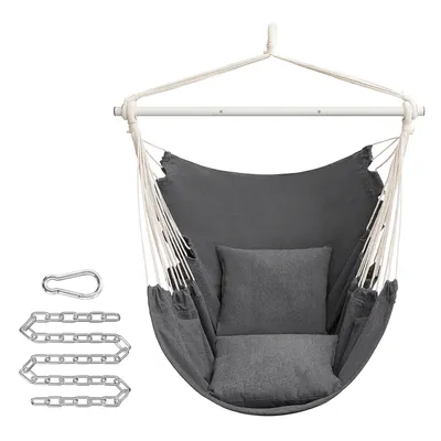 Produktbild von SONGMICS Hängesessel mit 2 Kissen, Metallkette, bis 150 kg belastbar, schiefergrau