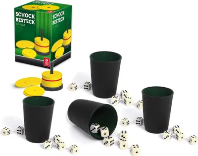Produktbild von ASS Altenburger - Schockbesteck-Set mit 4 Würfelbechern inkl. 24 Würfeln