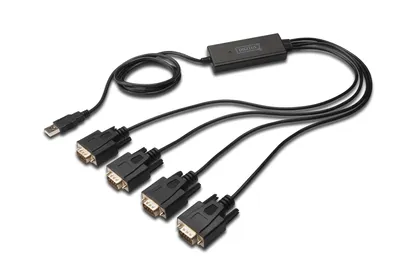Produktbild von DIGITUS USB 2.0 zu 4xRS232 Kabel USB zu Serial Adapter,  1,5m