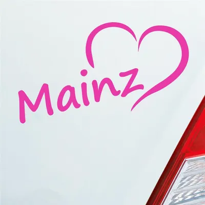 Produktbild von Auto Aufkleber Mainz Herz Heart City Stadt Motorrad 16x8 cm Pink Sticker Heckscheibenaufkleber