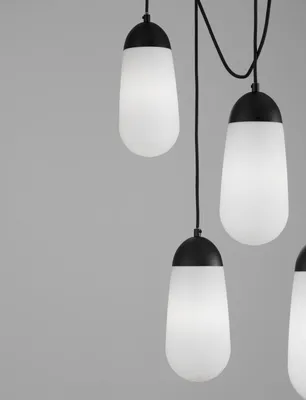 Produktbild von Nova Luce BLAKY Pendelleuchte E14 5-fach Schwarz 103x13x150cm dimmbar 9092827
