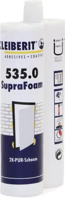 Produktbild von KLEIBERIT 535.0 SupraFoam – 2K-PUR Montageschaum, 125 g, Doppelzylinderkartusche, feuchtigkeitsunabhängig aushärtend, schall- und wärmedämmend