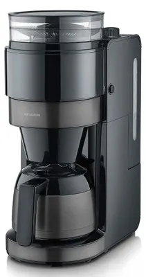 Zdjęcie produktu dla Severin KA4831, Przelewowy ekspres do kawy, 1 l, Ziarna kawy, Kawa mielona, Wbudowany młynek, 900 W, Czarny