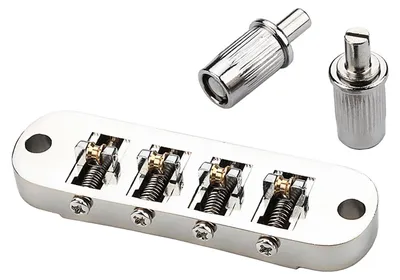 Produktbild von Leichte 4-saitige Gitarrenbrücke mit Rollensattel für Bässe