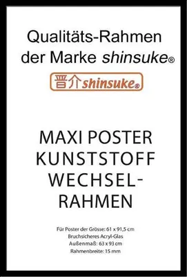 Immagine prodotto di Fuzzballs - Poster - Meowgical + cornice a incastro, Shinsuke® Maxi in plastica nera, lastra in acrilico