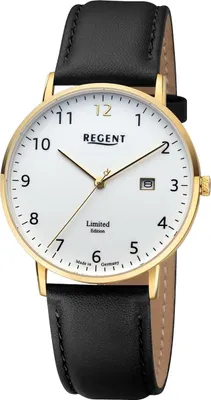 Immagine prodotto di Orologio da uomo Regent cinturino in pelle orologio da polso analogico nero URGM2303