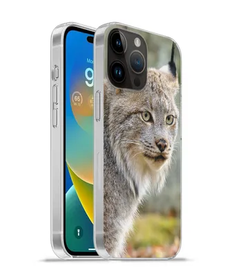 Produktbild von MuchoWow® Handyhülle Schutzhülle Hülle für Apple iPhone 14 Pro Max Luchs - Wald - Grau Silikon Softcase Handy Hülle - Hardcover