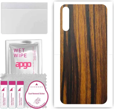 Produktbild von apgo Rückseite Schutzfolie, Skin, kompatibel mit Tecno Camon 15 Air, Hinten Displayschutzfolie aus Vinylfolie, kratzfest, einfache Montage - Tigerwood