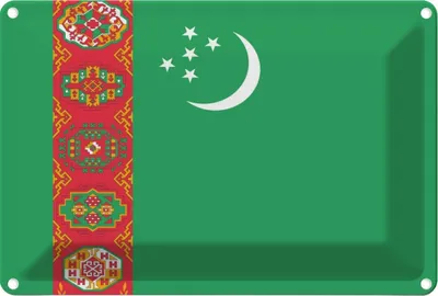 Obrázek produktu pro vianmo Kovový nápis 18x12 cm Flagge Turkmenistan