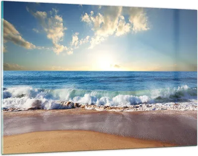 Produktbild von Bilder auf glas - Meer Ufer Wasser - 120x80cm - Glasbilder - Wandbilder - Kunstdruck - zum Aufhängen bereit - Wanddekoration aus Glas - Glas Bilder - Wandbild auf Glas - Einteilig - GAA120x80-3551