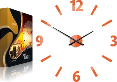 Produktbild von ModernClock, Uhr, wanduhr orange groß, wanduhr 75cm, Klaus orange, DIY, Wohnzimmeruhr