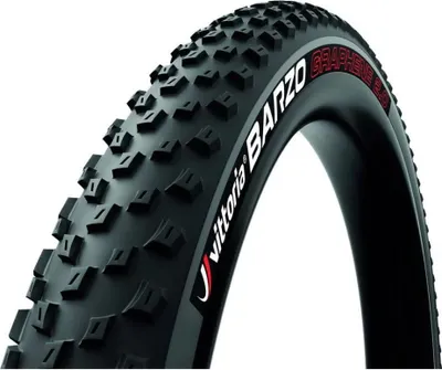 A close-up studio shot of a bicycle tire.