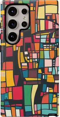 Produktbild von Abstraktes, farbenfrohes Geometriemuster – Hülle Kompatibel mit Galaxy S24 Ultra