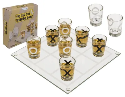 Obrázek produktu pro Skleněná hra na pití, Tic Tac Toe, s 9 skleničkami