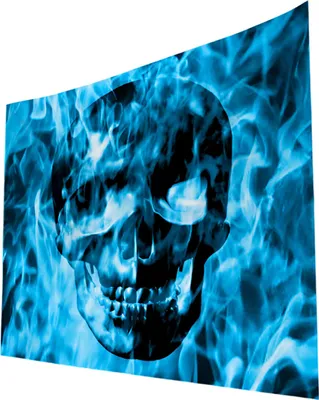 Produktbild von Dekorativer Wandteppich türkis 150x200 cm - Totenkopf