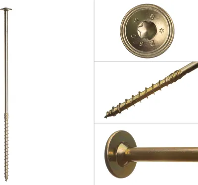 Obrázok produktu pre Skrutky s tanierovou hlavou žlté pozinkované 8,0 x 280 mm Torx - balenie 50 kusov