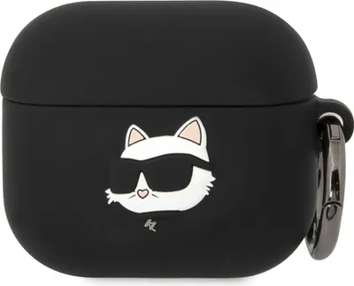Immagine prodotto di Karl Lagerfeld Kla3Runchk Copertura Airpods 3 Czarny/Nero Silicone Testa Choupette 3D