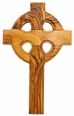 Keltisches Wandkreuz aus Olivenholz, 15,5x10 cm