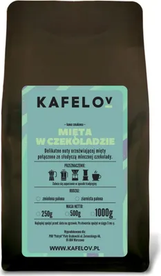 Produktbild von KAFELOV | Kaffeepulver Minze im Schokoladenmantel - 250g - Aromatisch - 100% Arabika - Mittlere Röstung