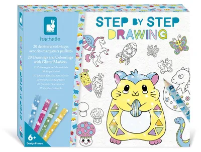 Immagine prodotto di Set da disegno Janod - Disegni e pagine creative glitterate da colorare per bambini