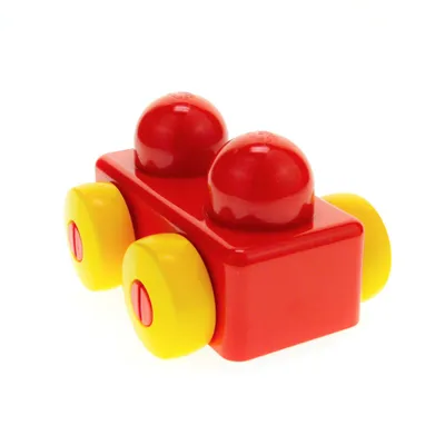 Produktbild von 1x Lego Duplo Primo Auto Fahrzeug Wagen rot Räder gelb Baustein 31008c01