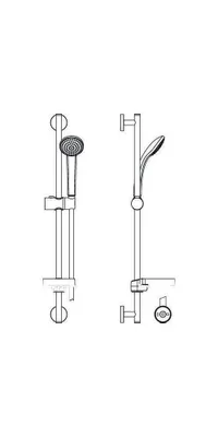 Immagine prodotto di Ideal Standard Idealrain - Set di soffioni doccia 80, 1 getto, asta e tubo flessibile, cromo B9502AA