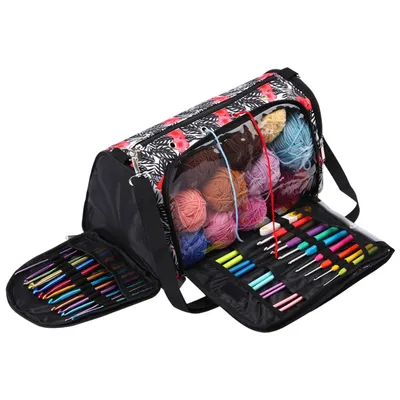 Produktbild von Stricktasche Aufbewahrung, Tragbare Garn Häkel Zubehör Aufbewahrung Tasche, Schwarz