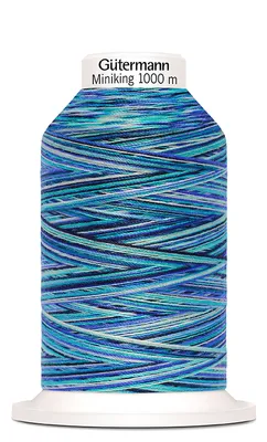 Produktbild von Gütermann Nähgarn Miniking Multicolor, No. 120, 1000 m 9957 Blau