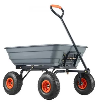 Obrázok produktu pre Prepravný vozík Záhradný vozík Ručný vozík Kolieskový vozík s funkciou sklápania - Nosnosť 270 kg - Robustný záhradný prepravný vozík