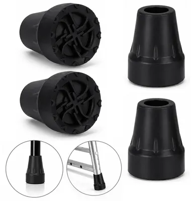 Produktbild von Gehstock Gummipuffer 4 Stück, 19 mm Ersatzfüße für Gehstock mit Anti-Rutsch Gummifuß, stoßdämpfende Stockkappen für Krücken