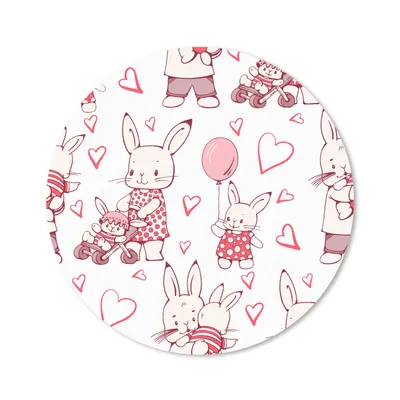 Produktbild von MuchoWow® Mauspad Mousepad Kaninchen - Liebe - Muster 20x20 cm - Mousepads - Maus Mat - Pad - Mausunterlage - Schreibtischmatte