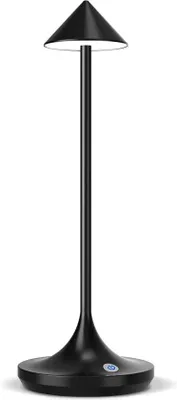 Immagine prodotto di Lampada a LED con alimentatore USB da 6000 mAh, wireless e portatile, con batteria aggiuntiva, per esterni, luce notturna, giardino, tavolo, ristorante - Nero