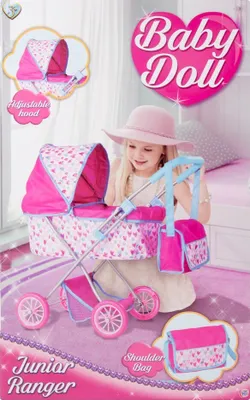Produktbild von Puppenwagen "Herzen" mit Wickeltasche für kleine Puppenmuttis ab 3 Jahren