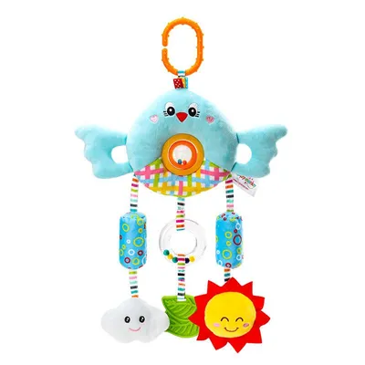 Produktbild von Weiche Baby-Rassel mit Beißring, Greifspielzeug für Neugeborene, sensorisches Lernspielzeug, Blau