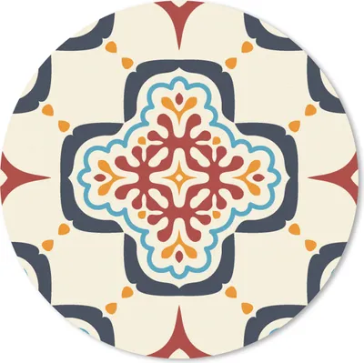 Produktbild von MuchoWow® Mauspad Mousepad Blumen - Fliese - Muster 20x20 cm - Mousepads - Maus Mat - Pad - Mausunterlage - Schreibtischmatte