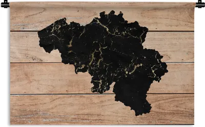 Produktbild von MuchoWow® Wandteppich Wandbehang Karte - Belgien - Holz 120x80 cm Tapisserie Dekoration Wandtuch - Wanddekorationen - Wandtücher