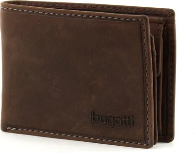 Immagine prodotto di bugatti Pelle portafoglio Hunter Coin Wallet with Flap 4 CC embossed Logo Brown marrone