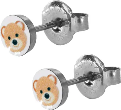 Produktbild von Chirurgenstahl Ohrstecker mit Teddybär Studex Sensitive