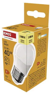 LED Lampe Basic Mini Globe / E27 / 5,5 W (40 W) / 470 lm / Warmweiß