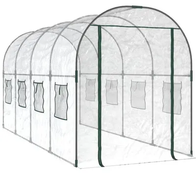 Image de Kweekkas - Serre de jardin - Serre - PVC transparent - Structure en acier - 160 x 400 x 190 cm