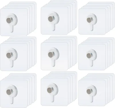 Produktbild von 240 Stück Bilderhaken Selbstklebend Transparent Klebehaken Bilder Haken Ohne Bohren Wandhaken Wasserdicht Bildaufhänger für Montage und Befestigung