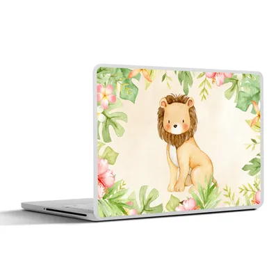 Produktbild von MuchoWow® Laptop Aufkleber Sticker Cover Löwe - Dschungel - Aquarell 30x22 cm - Laptop-Sticker